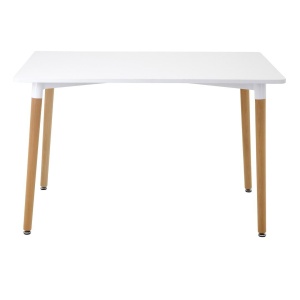 Masă dreptunghiulară albă modernă JUMI, 120x80x72 cm, pentru dining sau birou