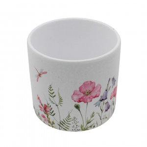 Mască ghiveci, din ceramică, floricele libelule, 12 cm