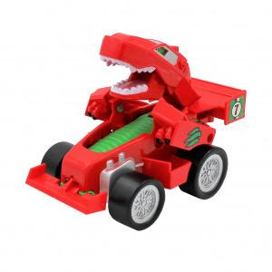 Mașinuță convertibilă, tip robot Dino, Deluxbase, culoarea roșu