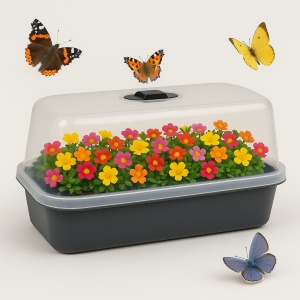 Mini Seră Profesională cu Capac și Aerisire Reglabilă – 53x23x20 cm, Ideală pentru Răsaduri și Semințe