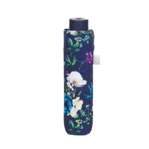 Mini umbrelă manuală, Perletti, model floricele, culoarea albastru