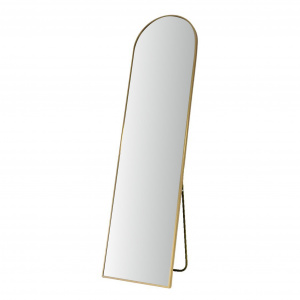 Oglindă decorativă de podea, ramă metalică aurie, 150x40 cm