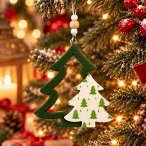 Ornament brad Brăduți stilizați 10 x 8.5 cm