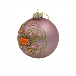 Ornament de Crăciun, House of Seasons - Glob stilizat lila
