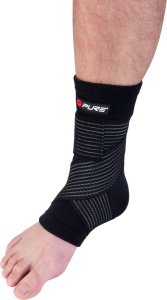 Orteză pentru Gleznă Tricotat Pure 2 Improve – Mărimea M | Negru | Bandă Elastică cu Velcro