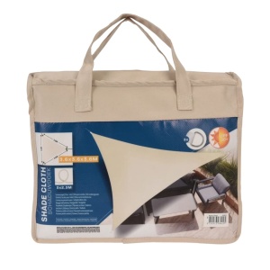 Pânză de umbrire triunghiulară 3.6x3.6x3.6 m, crem, cu protecție solară UPF 50+