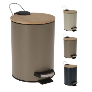 Coș de gunoi cu pedală, capacitate 3l, culoarea taupe, 17x24 cm