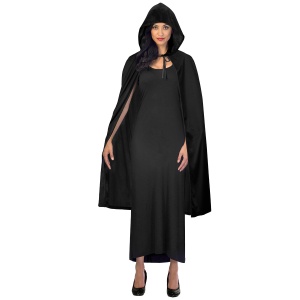 Pelerină Halloween, cu glugă, pentru adulți, culoarea negru, one size