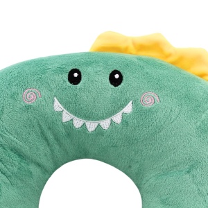 Pernă de călătorie, pentru copii, culoare verde, model dinozaur