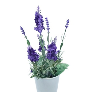 Plantă artificială în ghiveci, lavandă, dimensiuni 28x9 cm, culoare mov
