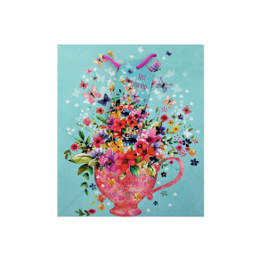 Punga hartie L TEA POT FLORAL