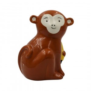 Pușculiță din ceramică model maimuțică mâncăcioasă