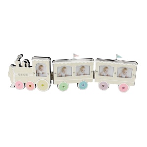 Ramă Foto Copii AZAY Tip Tren, 5x5 cm, Ramă Foto Multiplu Bebe, Decor Cameră Copil, Cadou Nou-Născut, Cutie Cadou Inclusă