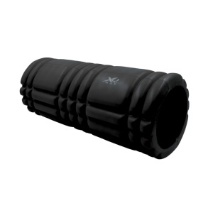 Rolă cilindru masaj XQ Max, din spumă, pentru yoga, negru, 33x14 cm
