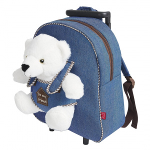 Rucsac Troller, Perletti, cu urs polar, pluș detașabil, 38 cm - Img 2