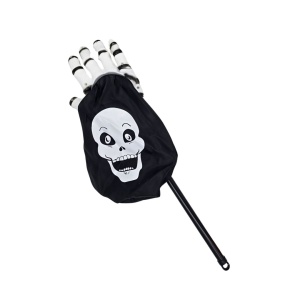 Sac de colindat, cu mâner, pentru Halloween, model mână albă și craniu, Eurowrap