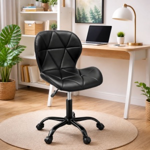 Scaun de birou ENDO, Jumi, pivotant, piele ecologica, negru