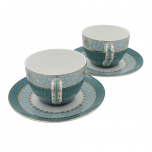 Set 2 cești cu farfurioare, Pip Studio, colecția Blushing Birds