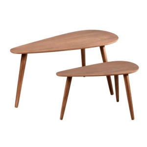 Set 2 Măsuțe de Cafea – Finisaj nuc – 80x40xH40 cm și 60x30xH35 cm
