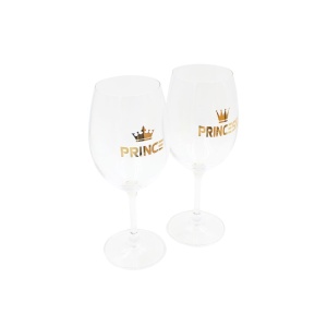 Set 2 pahare vin, cristal ecologic, 440 ml, Nekupto - Prince & Princess