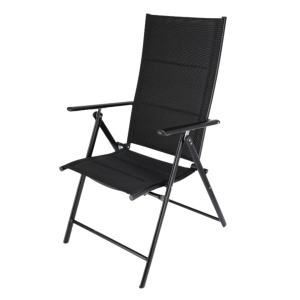 Set 2 scaune pliabile pentru gradină sau terasă, Jumi, structură metalică, design ergonomic, negru