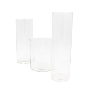 Set 3 vaze decorative, din sticlă, formă cilindrică, Arti Casa