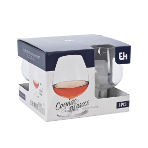 Set 4 pahare cu picior pentru coniac, 350 ml, Excellent Houseware
