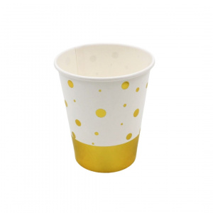 Set 6 pahare 260 ml alb-auriu