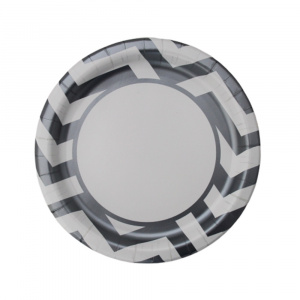 Set 8 Farfurii 23 cm Chevron Silver