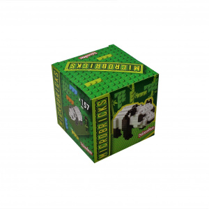 Set construcție Microbricks panda 157 piese
