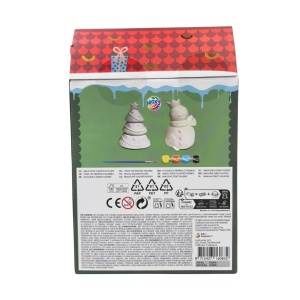 Set creativ, pictură figurine, Moxy, Christmas Figures DIY, om de zăpadă și brad, 5+