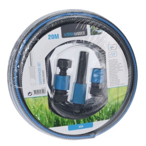 Set furtun de grădină20m, 1/2", cu accesorii de conectare