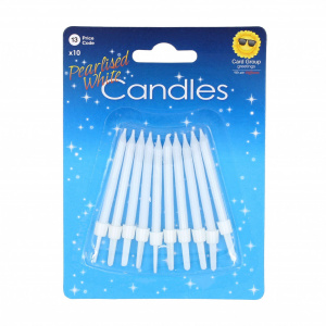 Set lumânări aniversare "Pearlised white candles"