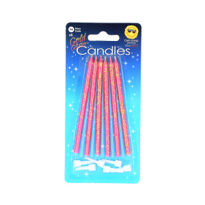 Set lumânări aniversare "Pink glitter candles"