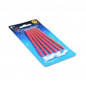 Set lumânări aniversare "Pink glitter candles"