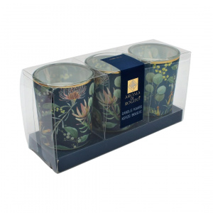 Set lumanari design floral albastru 5x6cm