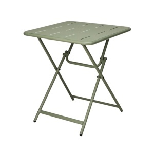 Set mobilier pliabil pentru balcon, masă pătrată 60×60 cm și 2 scaune metalice verzi, design modern, compact