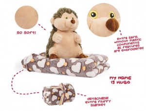 Set păturică cu arici din pluș, Perletti, 80x120 cm, colecția Perletti Toys