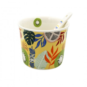 Set porțelan bol cu linguriță IceCream kiwi - Img 6
