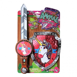 Set sabie și scut, Deluxebase, Animal Armouriez, model unicorn