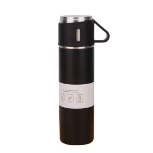 Set termos cu 3 căni – 500 ml, ideal pentru călătorii și cadouri, negru