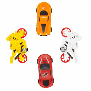 Set vehicule motociclete si masinute jucarie 4 buc V4