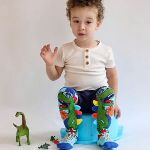 Șosete lungi colorate Madmia pentru băieți Dinosaur 3-5 ani