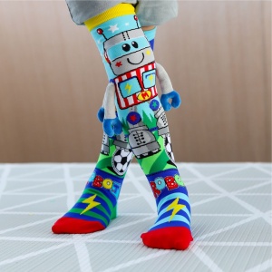 Șosete lungi colorate Madmia pentru băieți Robot 3-5 ani - Img 7