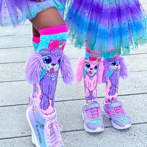Șosete lungi colorate Madmia pentru fete Coco In Paris 3-5 ani