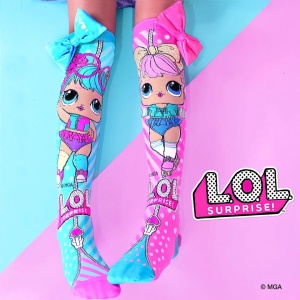 Șosete lungi colorate Madmia pentru fete LOL BonBon Dawn 3-5 ani