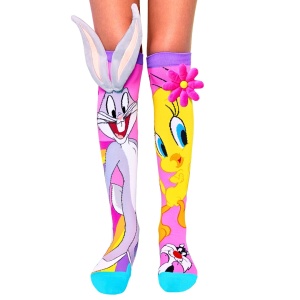 Șosete lungi colorate Madmia pentru fete Tweety&Bugs Bunny 3-5 ani - Img 2