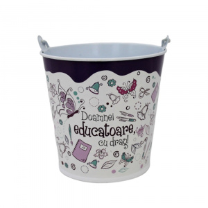 Suport ghiveci 13.5 cm "Doamnei educatoare cu drag" - Img 1