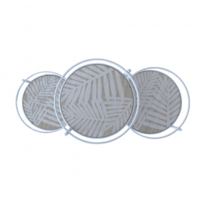 Suport metalic alb pentru 3 ghivece, 66x22x49 cm