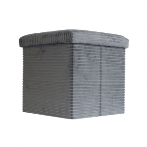Taburet cu spațiu depozitare 38x38x38 cm reiat mare gri